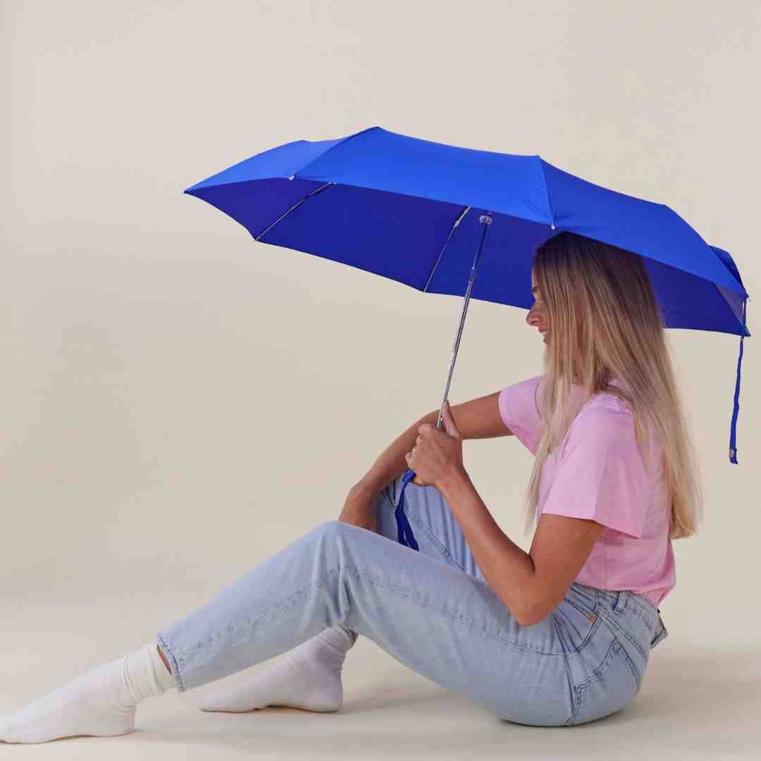 Umbrella Royal Blue Compact Eco-Friendly Wind Resistant