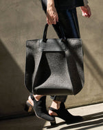 Frankie Merino Wool Tote in Charcoal