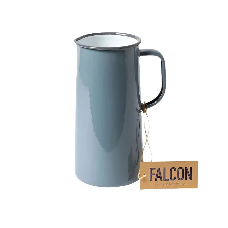 Falcon Enamel 3 Pint Jug with classic design and durable construction, perfect for serving large quantities of drinks. Pigeon Grey