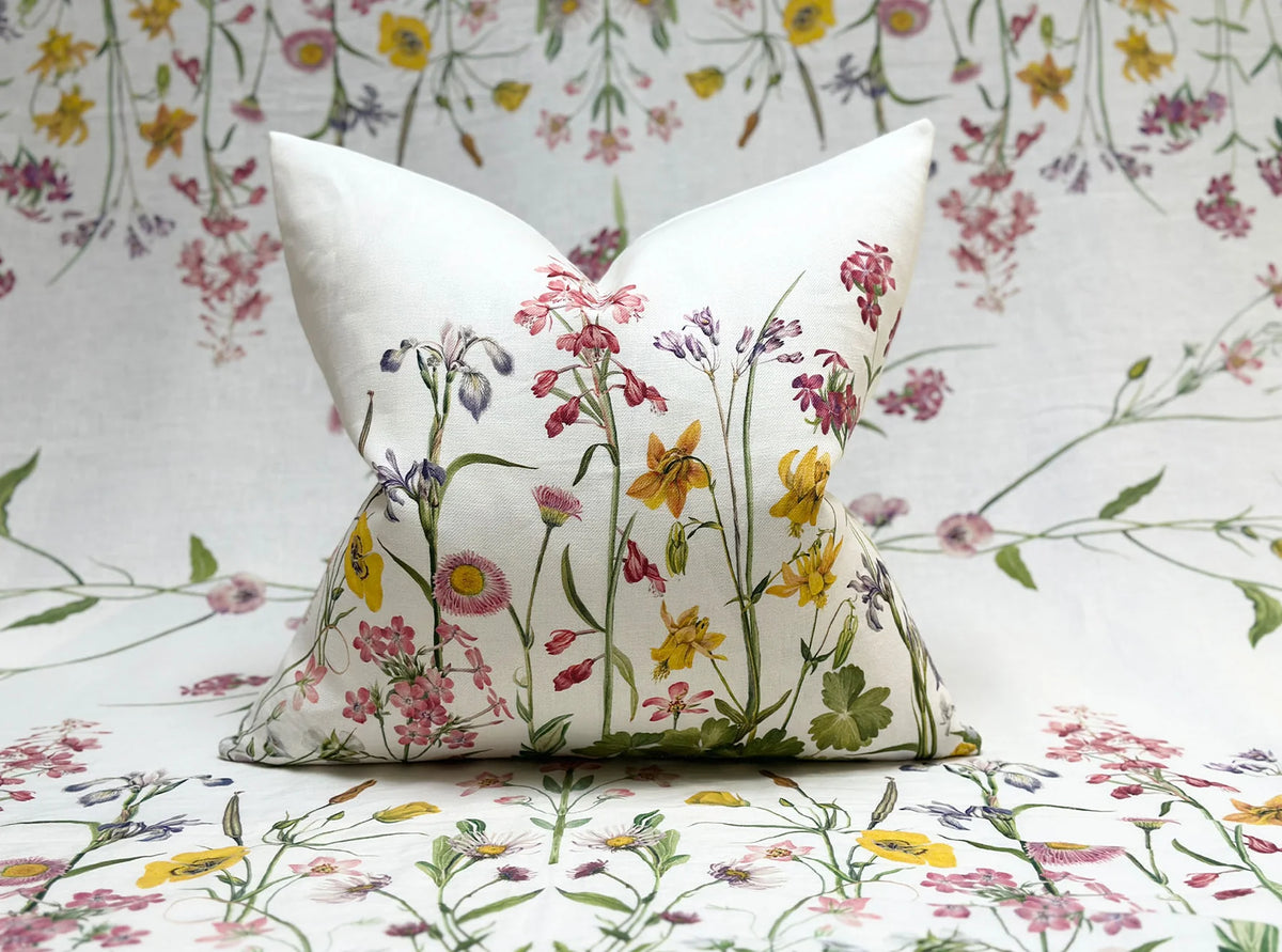 Cushion 'Our June' floral linen cushion 20x20