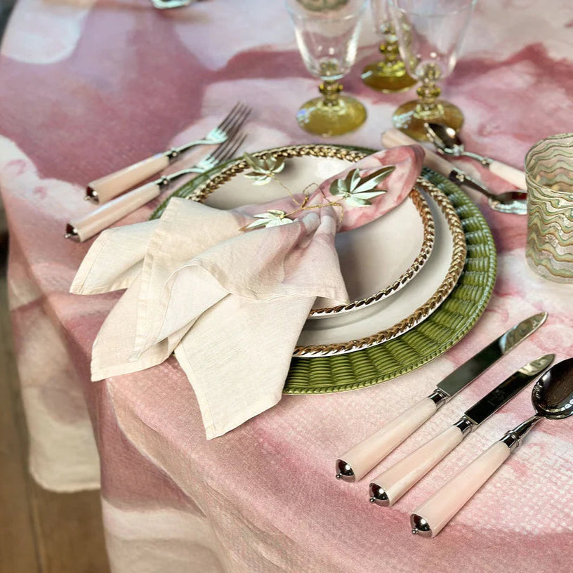 Napkin Pink Painted Peony Linen