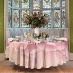 Tablecloth Round Linen 102"Pink Painted Peony