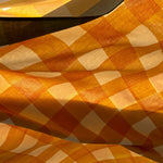 Tablecloth 'Gingham' Linen Mustard Yellow with Avocado Green Trim