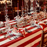 Tablecloth Stripe Linen - Red/White