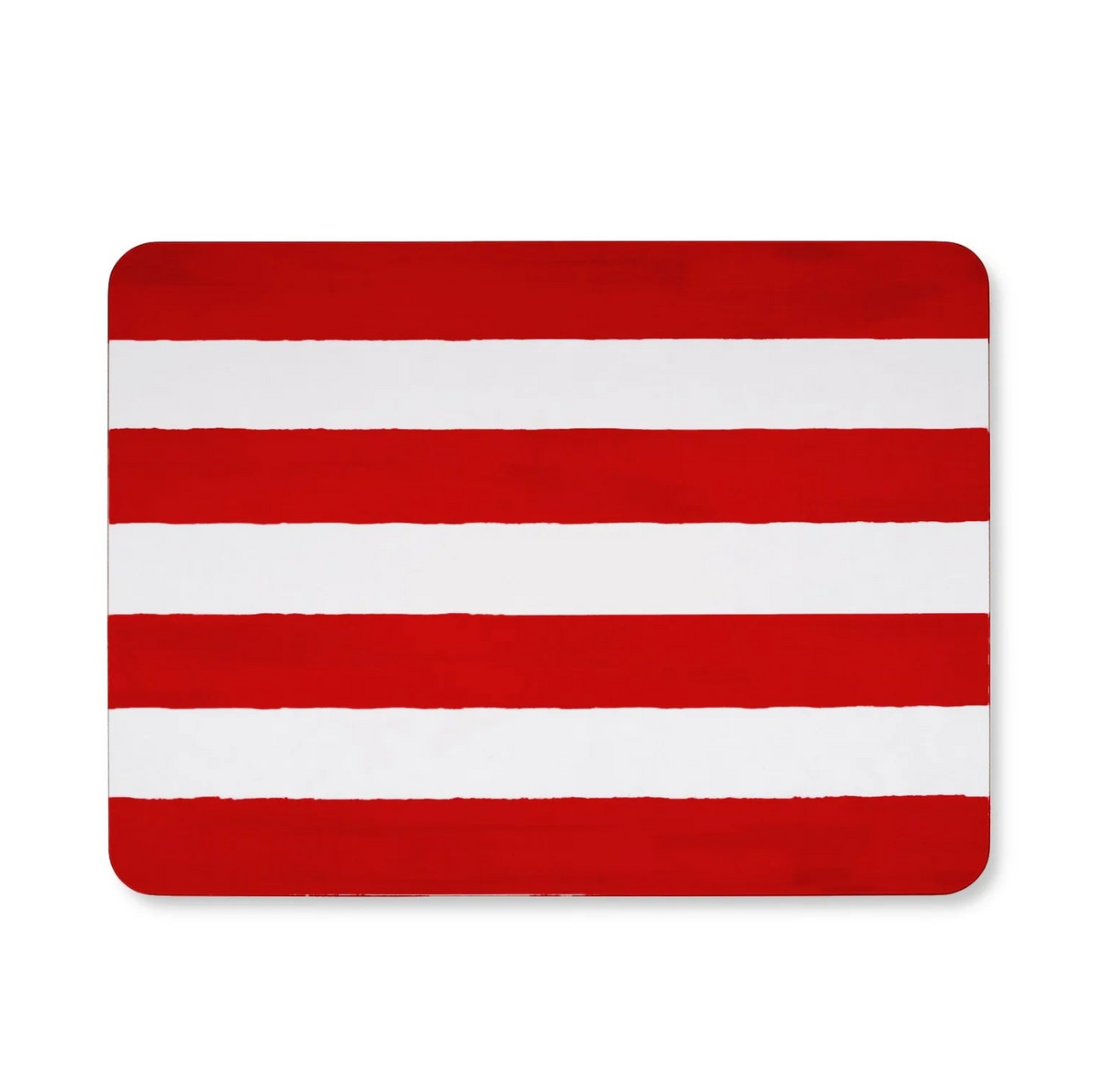 Placemat Stripe Cork-Backed, Red, 29 x 38cm