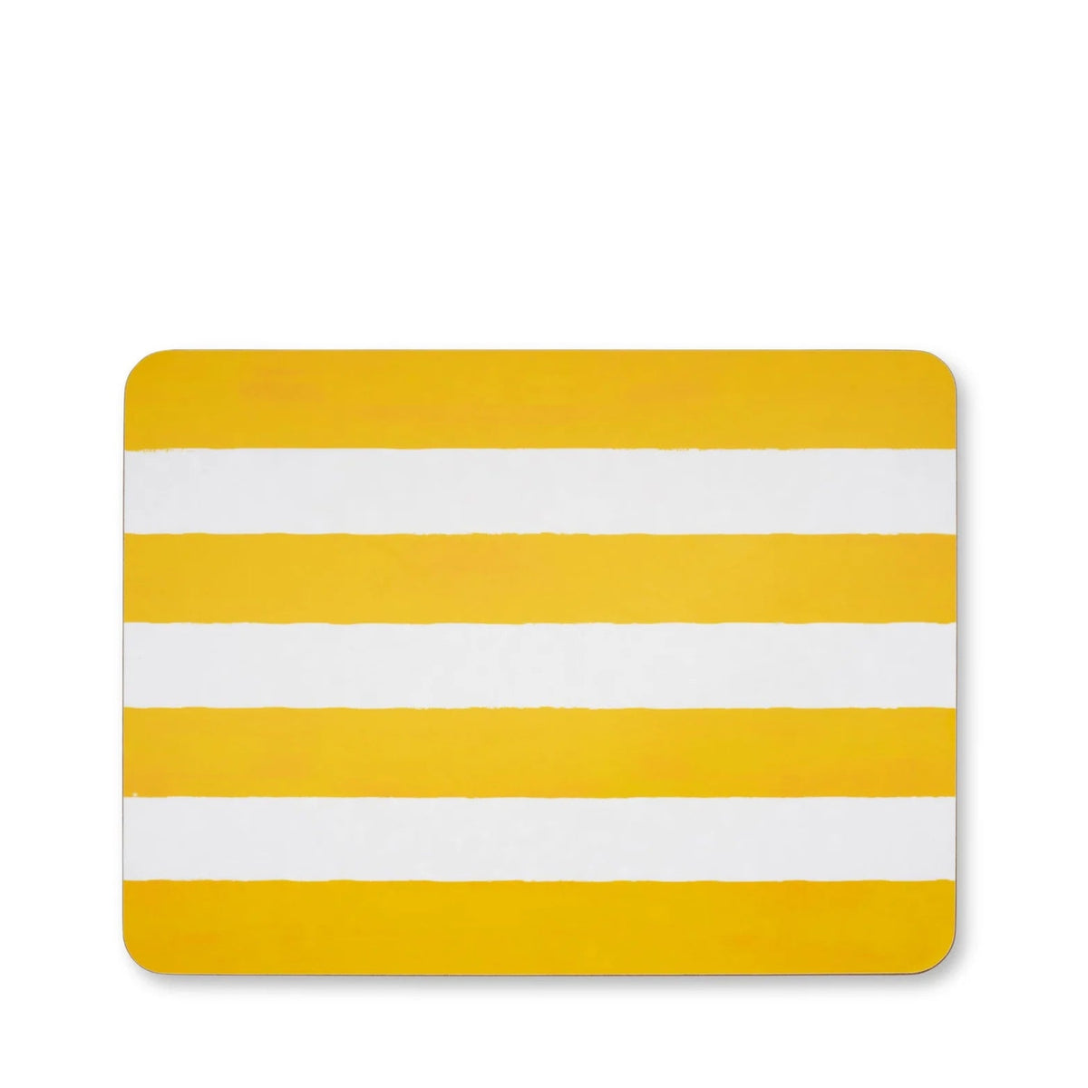 Placemat Stripe Cork-Backed, Lemon Yellow, 29 x 38cm