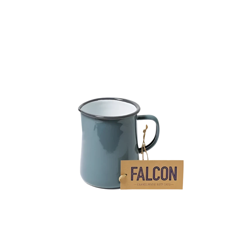 Falcon Enamel 1 Pint Jug with classic design, durable enamel, and compact size, perfect for small servings.