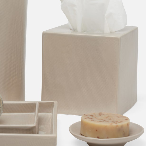 Tissue Box: Cordoba / Sand Burlap