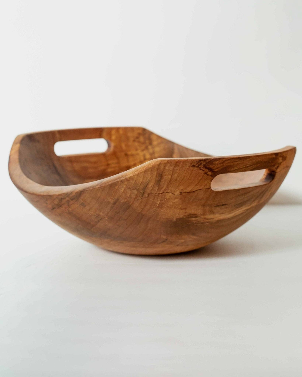 18" SPALTED MAPLE HARVEST BOWL W/ HANDLES