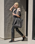Frankie Merino Wool Tote in Charcoal