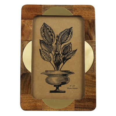 Frame Teak Semi Circle Brass 4x6