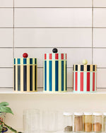 Short Stripe Metal Canister