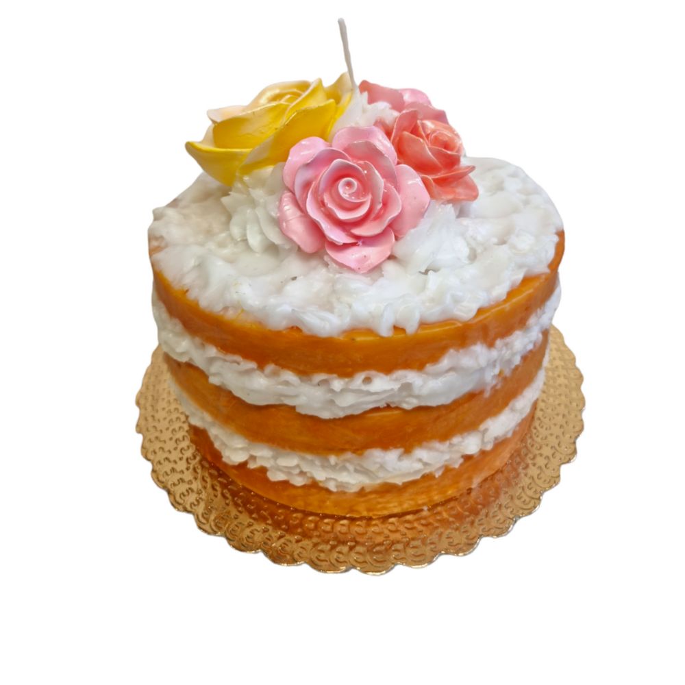Candle Romantic Cake - 6.5"h x 8.5"w