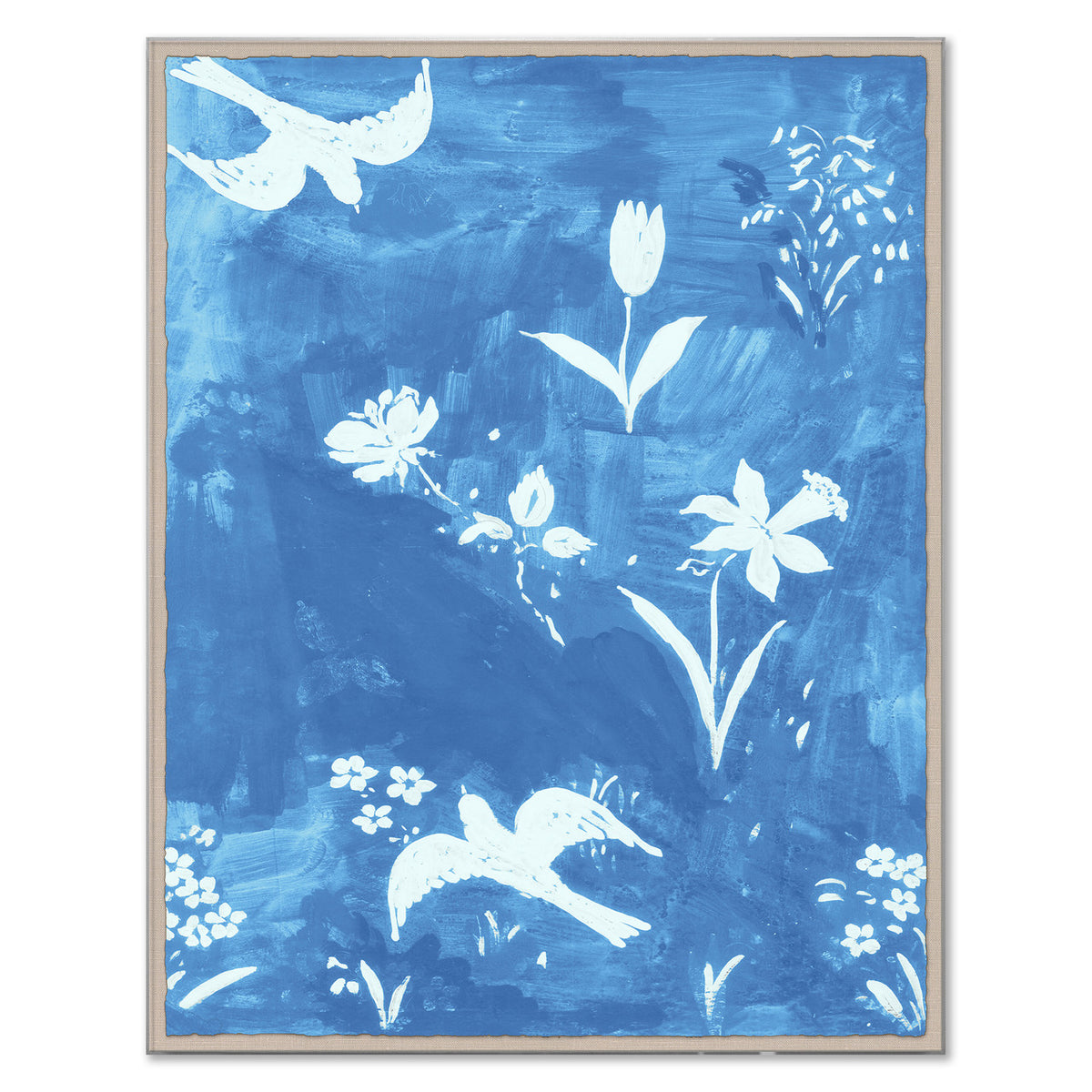 Painting Paule Marrot Fleur D'Oiseaux