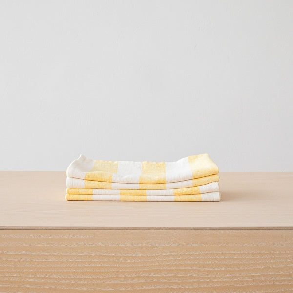 Philippe Wide Stripe Linen Napkin Yellow (Set of 6)