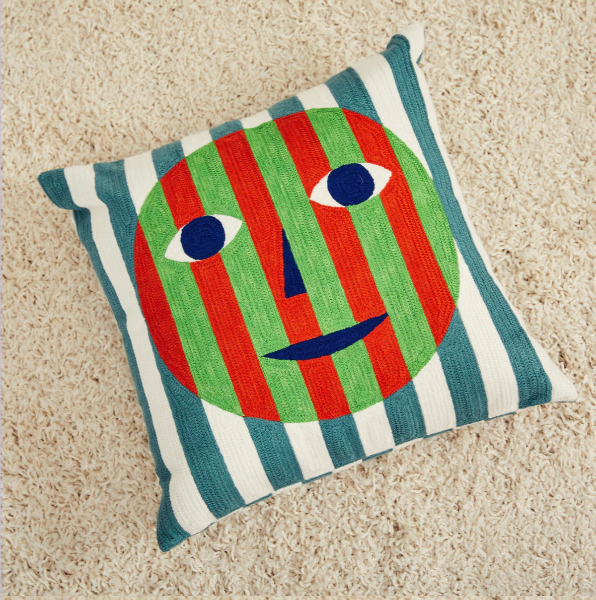 Everybody Embroidered Pillow, 18x18"