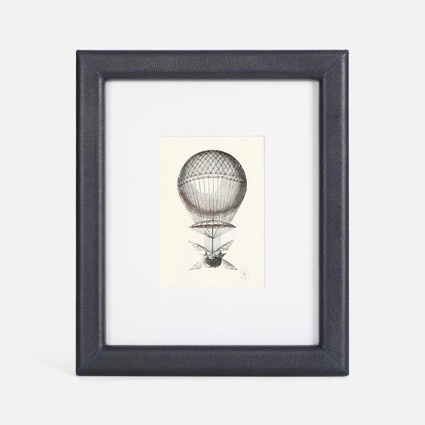 Frame Eton Navy Leather 5x7 - Wall