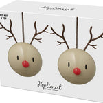 Hoptimist Holiday Reindeer Ornament - set of 2