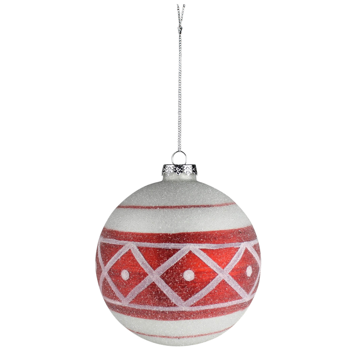 Sugared Band Glass Ornament