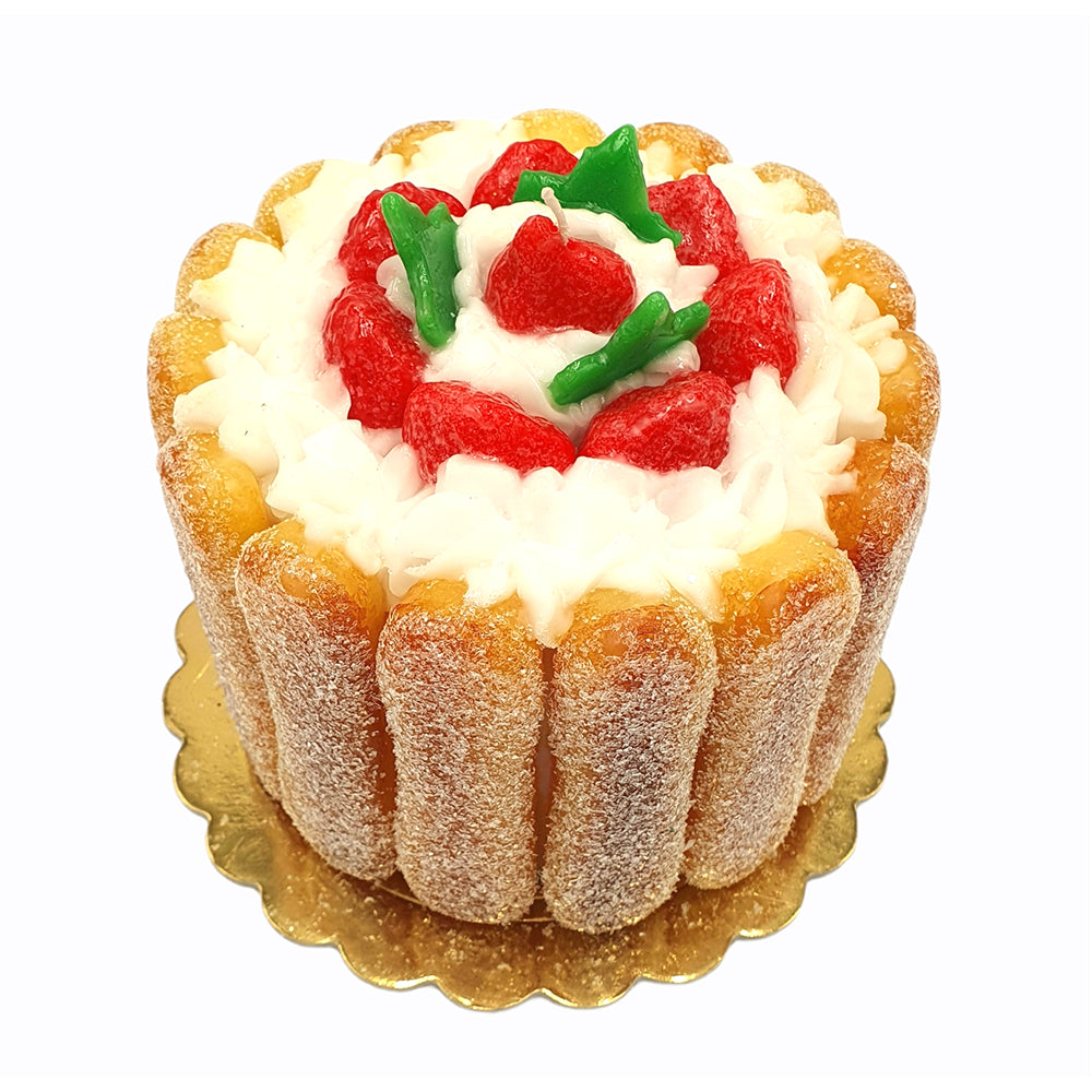Candle Meringue & Strawberry Cake - 6"h x6"w