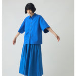 Shirt Cotton Linen Poplin Enamel Blue XS
