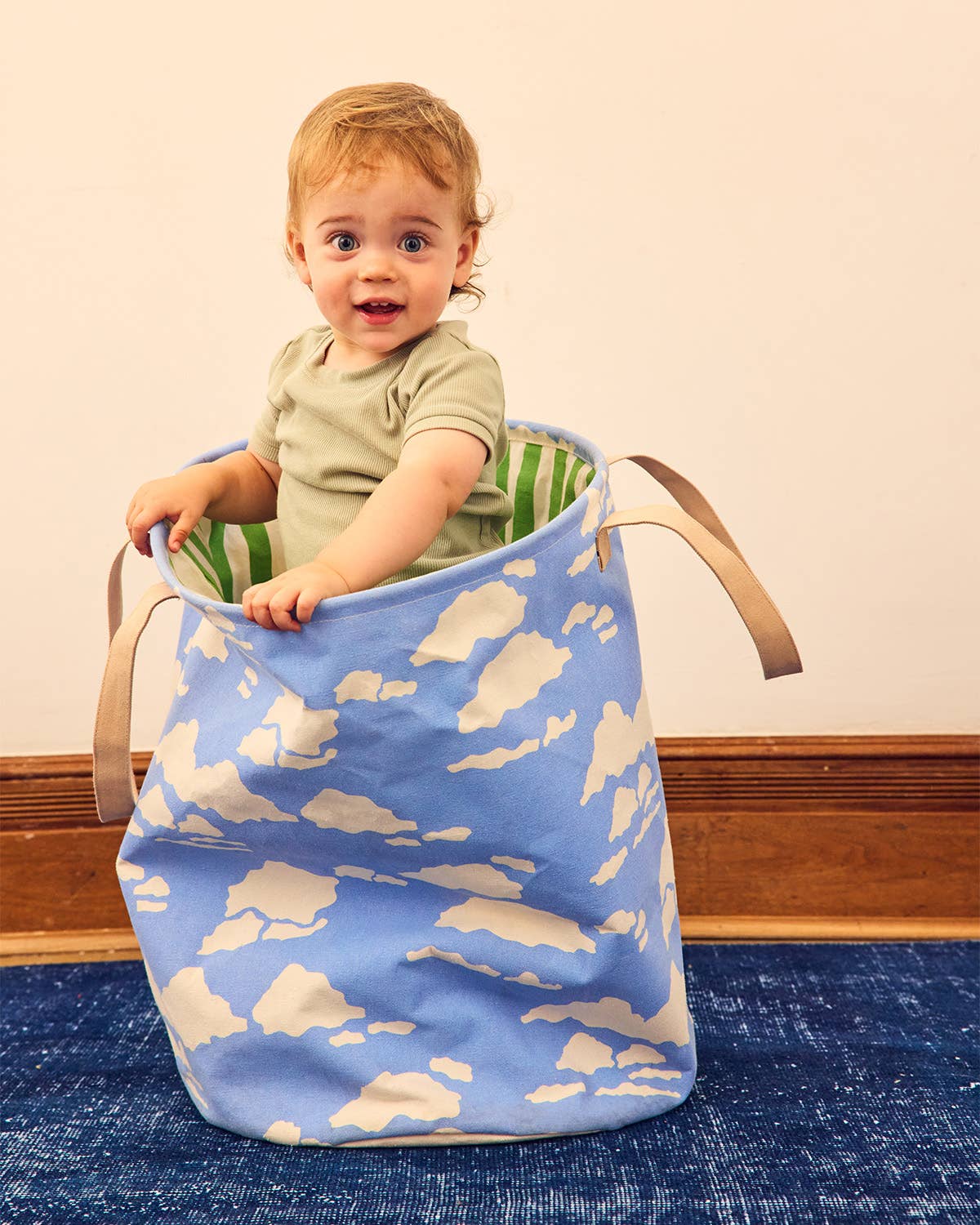 Cloud Canvas Laundry Hamper