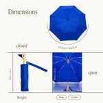 Umbrella Royal Blue Compact Eco-Friendly Wind Resistant