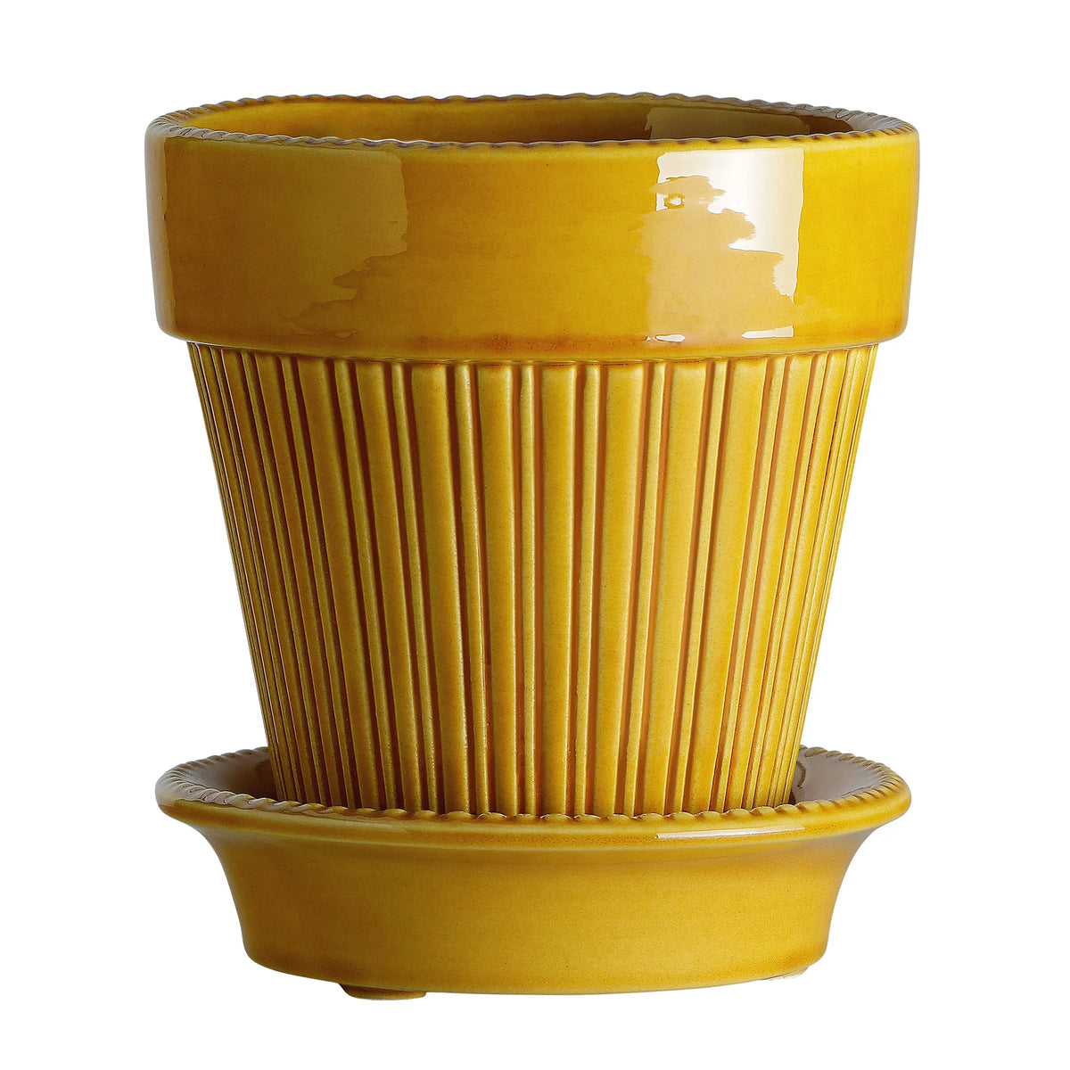 Vase Set Simona Glazed - Amber Yellow