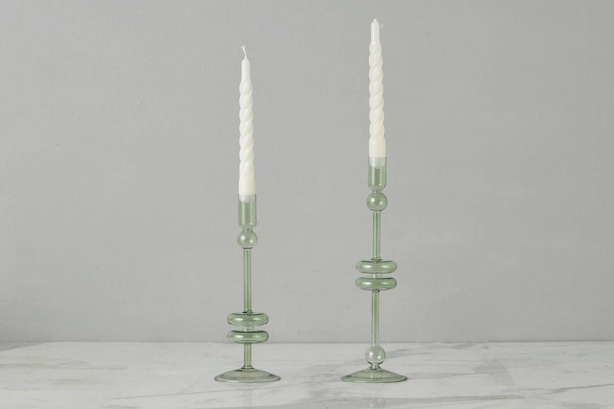 Candlestick Glass, Medium, Sage
