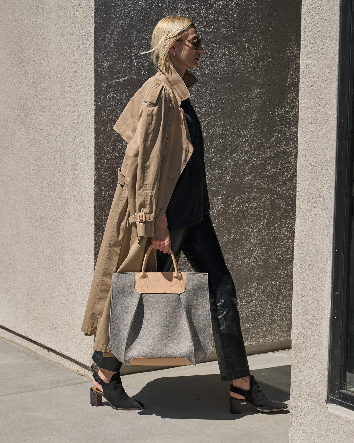 Frankie Merino Wool Tote in Granite