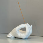 "Hand Incense Holder – Astier de Villatte signature black clay with milk glaze, handmade in Paris, Serena Collection"