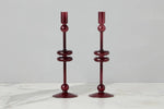 Candlestick Glass, Large, Merlot Red