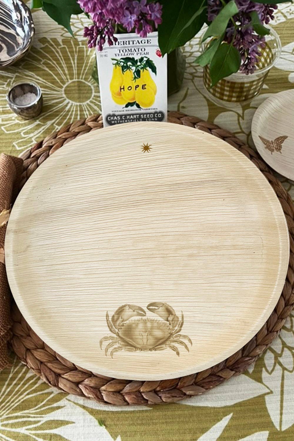 Plate Compostable Palm Leaf - Crab, 6-12"