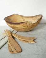 RUSTIC SPALTED MAPLE SALAD TOSSERS (13.5" PAIR)