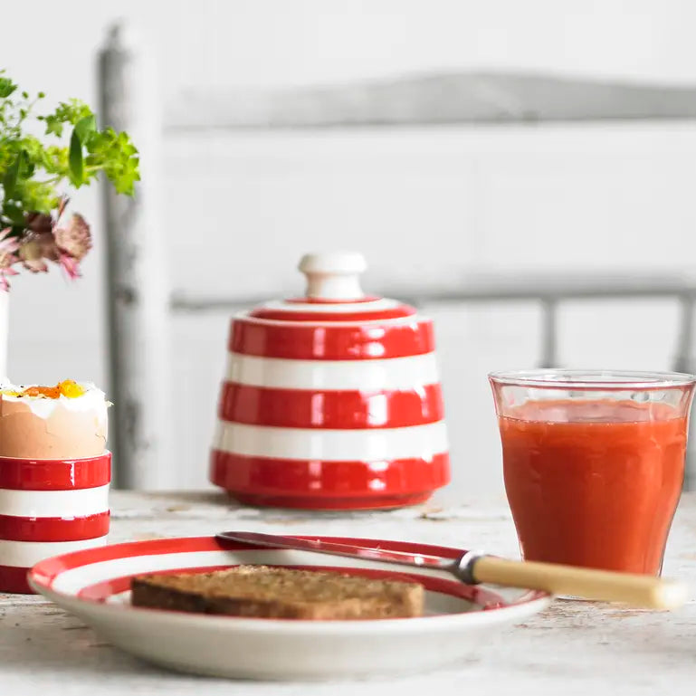Sugar Bowl Cornishware w/lid - Red