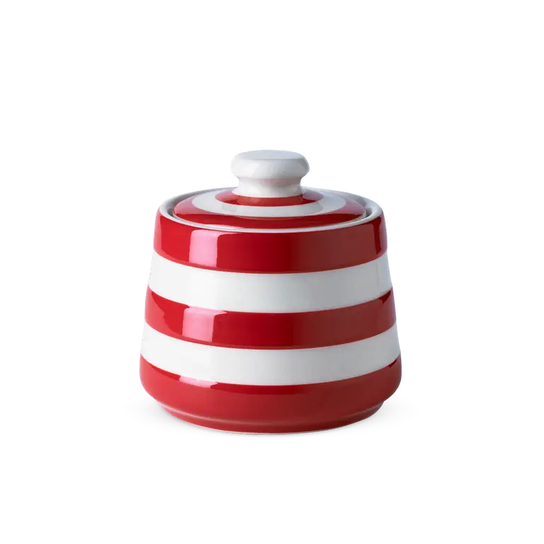 Sugar Bowl Cornishware w/lid - Red