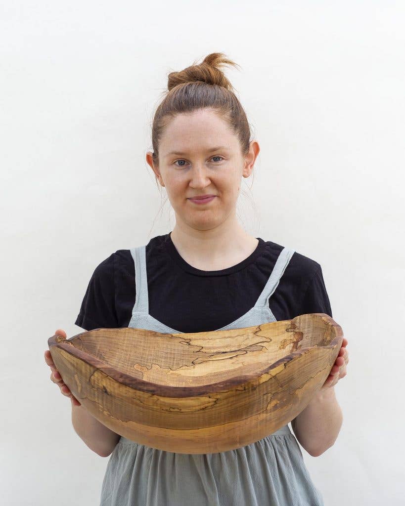 18" SPALTED MAPLE OVAL BOWL