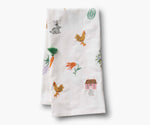 Spring Farm EmbroideredTea Towel