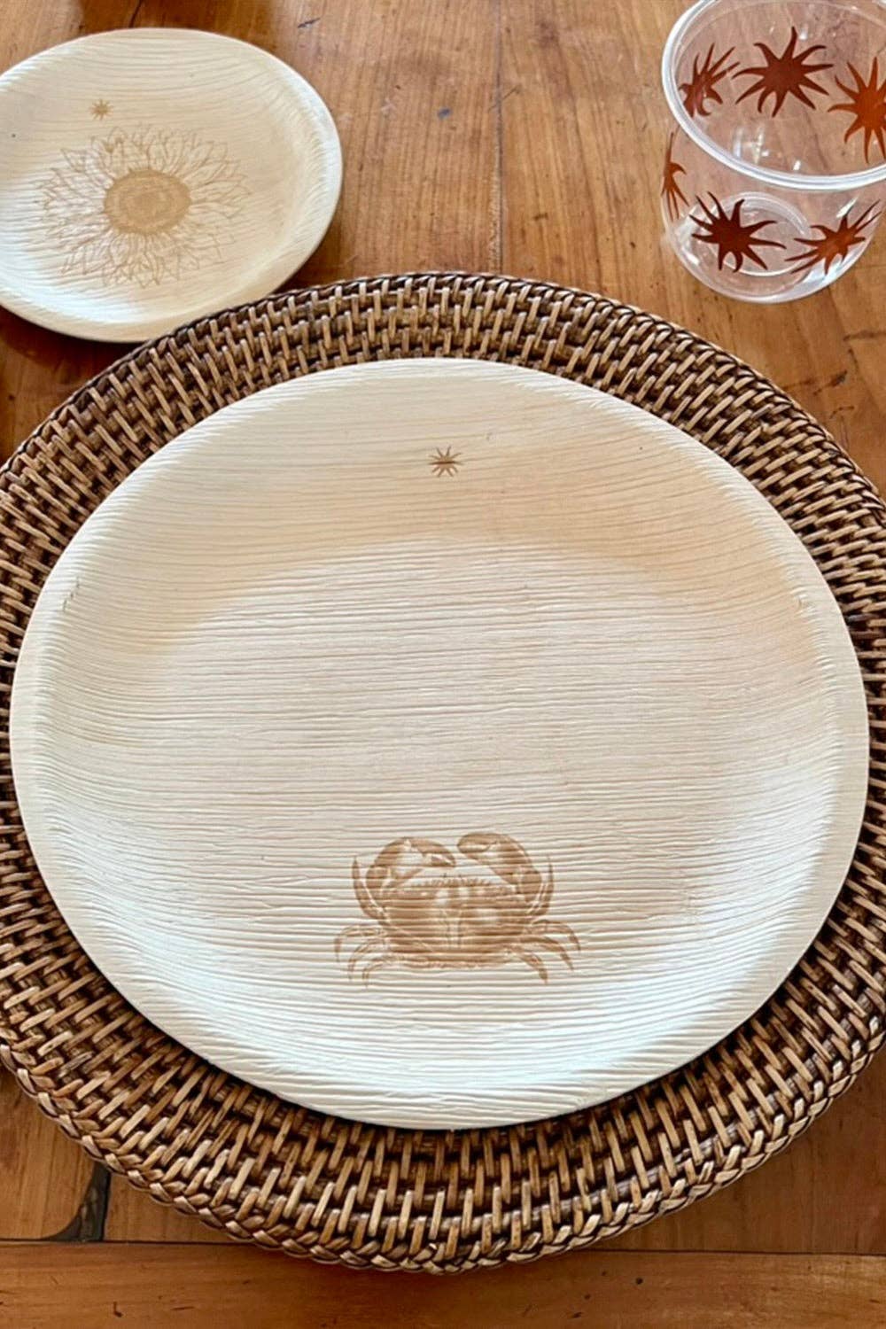 Plate Compostable Palm Leaf - Crab, 6-12"