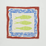 Bandana Market Fish Linen Ecru