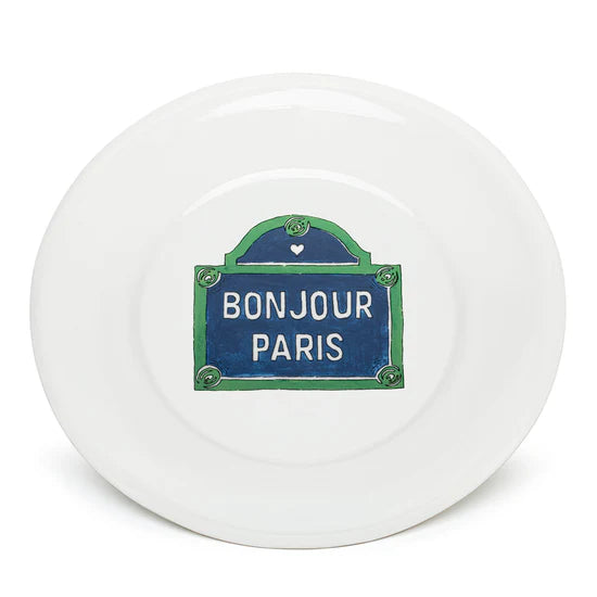 Large Decorative Plate: Bonjour Paris