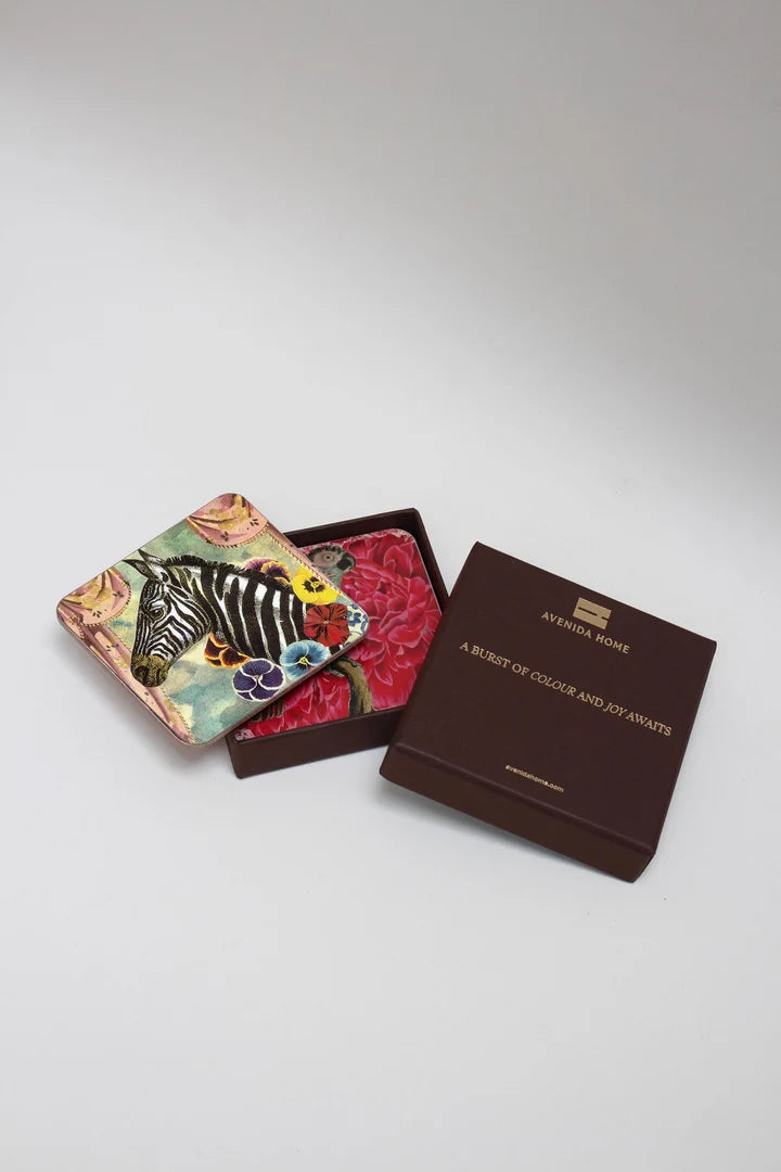 Coasters Colorful Animals Set of 4