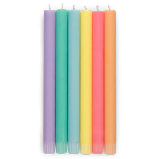 Candle mixed pack of 6 - 10" solid Pastels