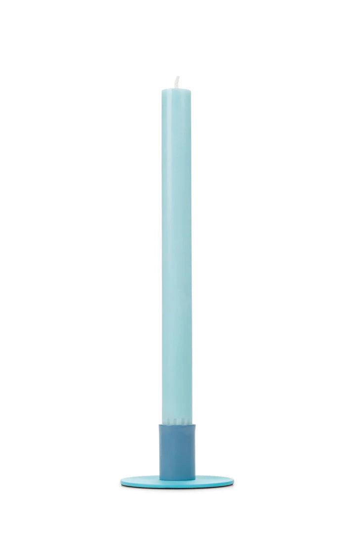 Candle holder metal two color - Pompadour/Powder Blue