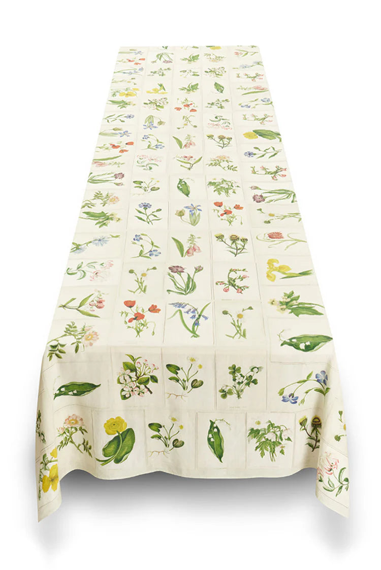 Tablecloth S&B x JD 'Botanical Tiles' linen