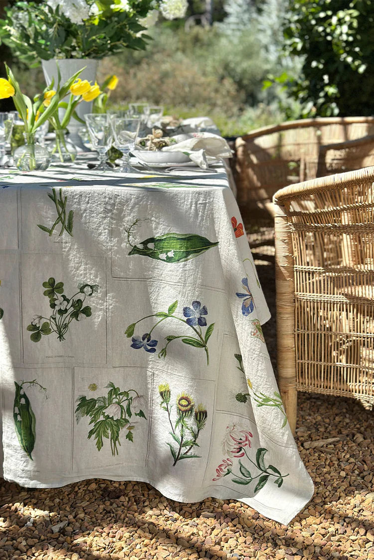 Tablecloth S&B x JD 'Botanical Tiles' linen