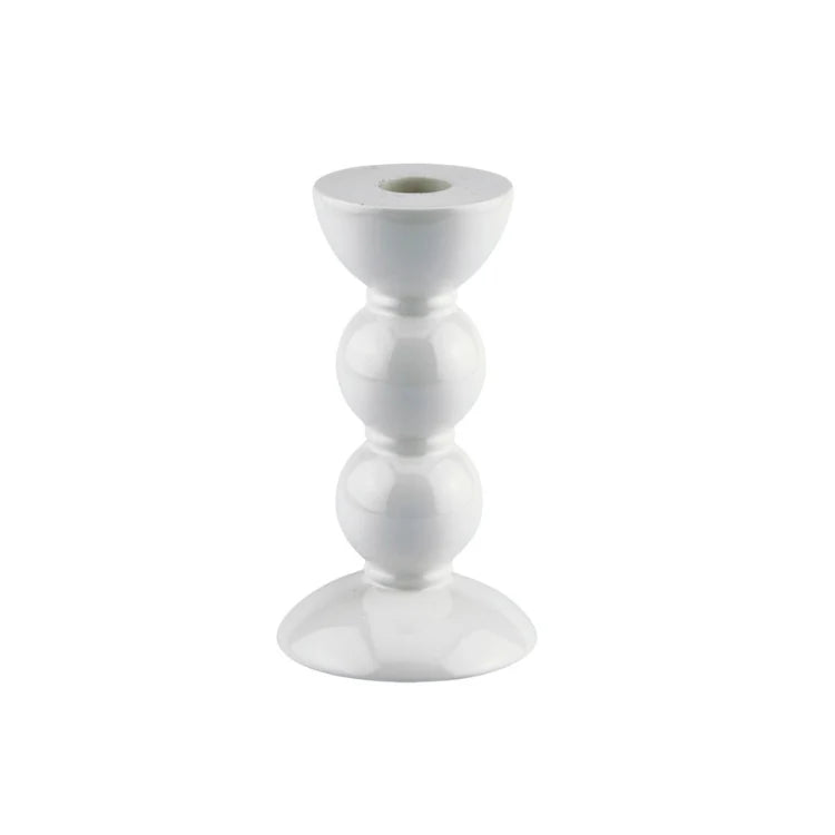 Chambray White Bobbin Candlestick