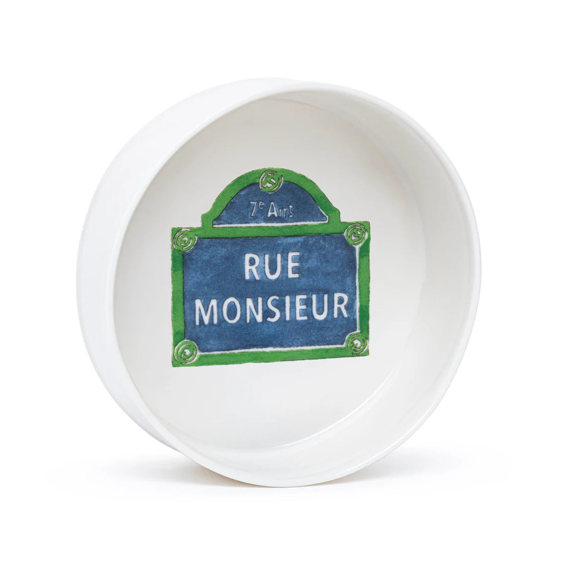 "Side view of the Rue De Paradis Ramekin showing its 4-inch diameter and detailed design."