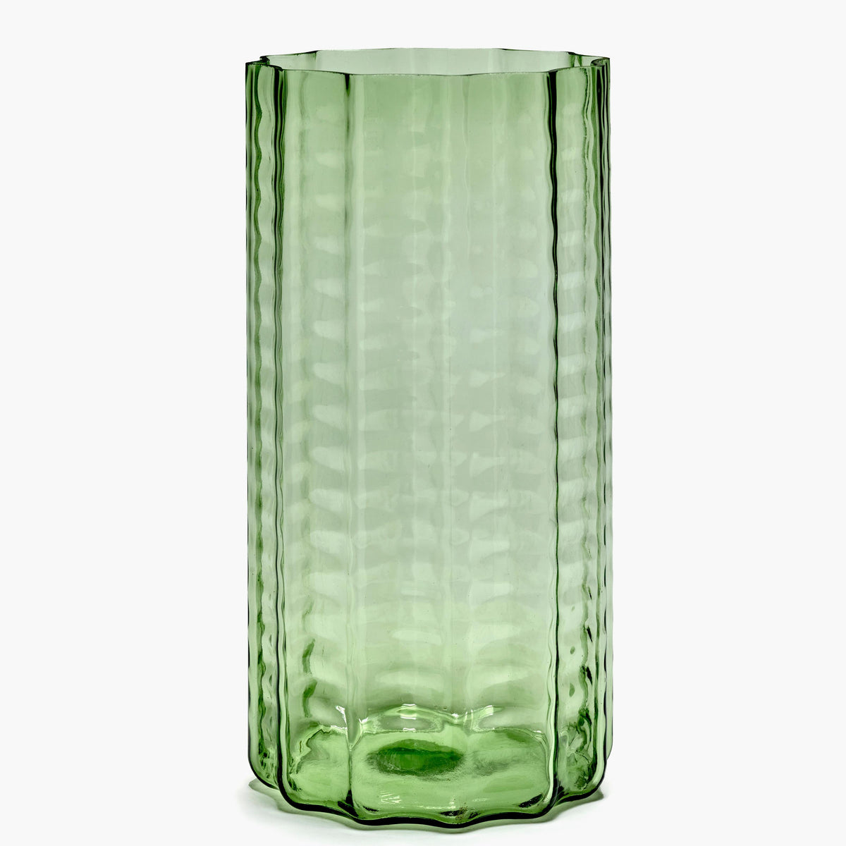 Vase 03 Green Transparant Waves