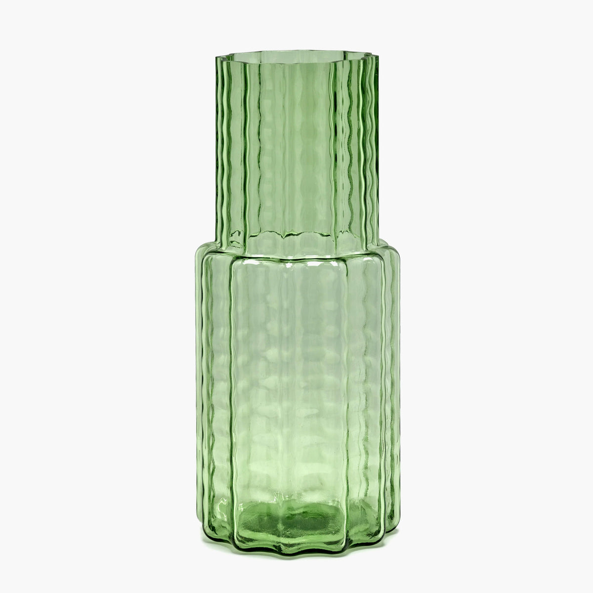 Vase 05 Green Transparent Waves